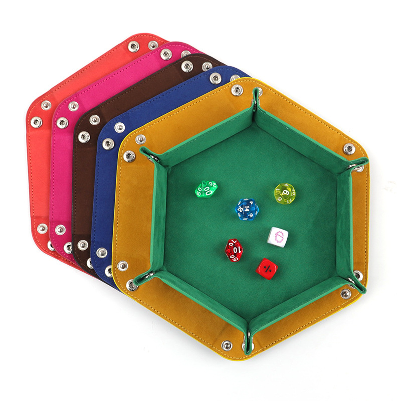 Leatherwork Roller - Rolling Folding Hexagon Dice Game Storage