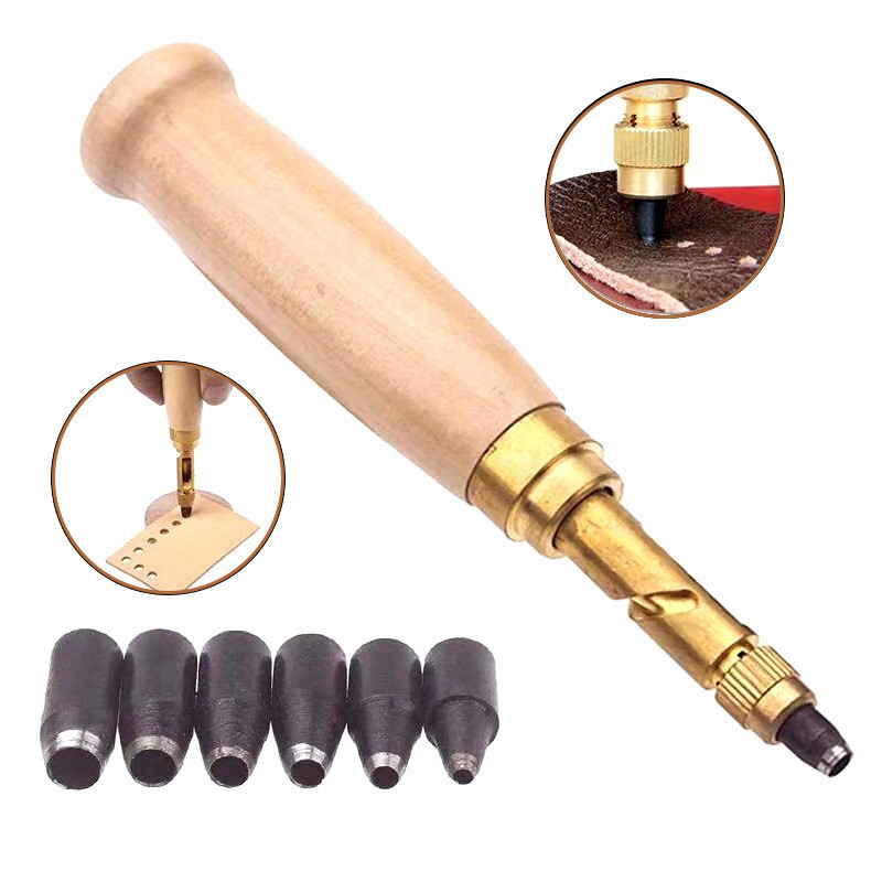 Leather Punch Revolving - DIY Leather Punch Rotary Perforator 6-piece