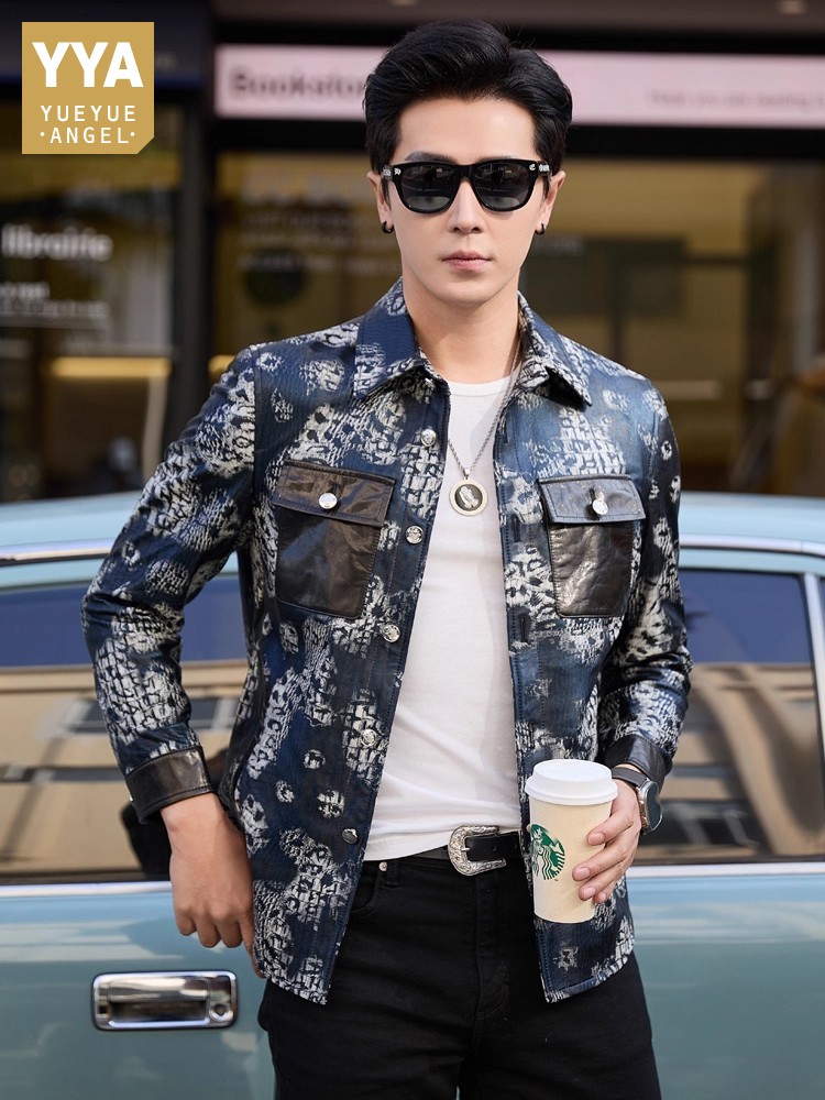 Leatherwork Patterns - Luxury New Fashion Floral Printed Mens