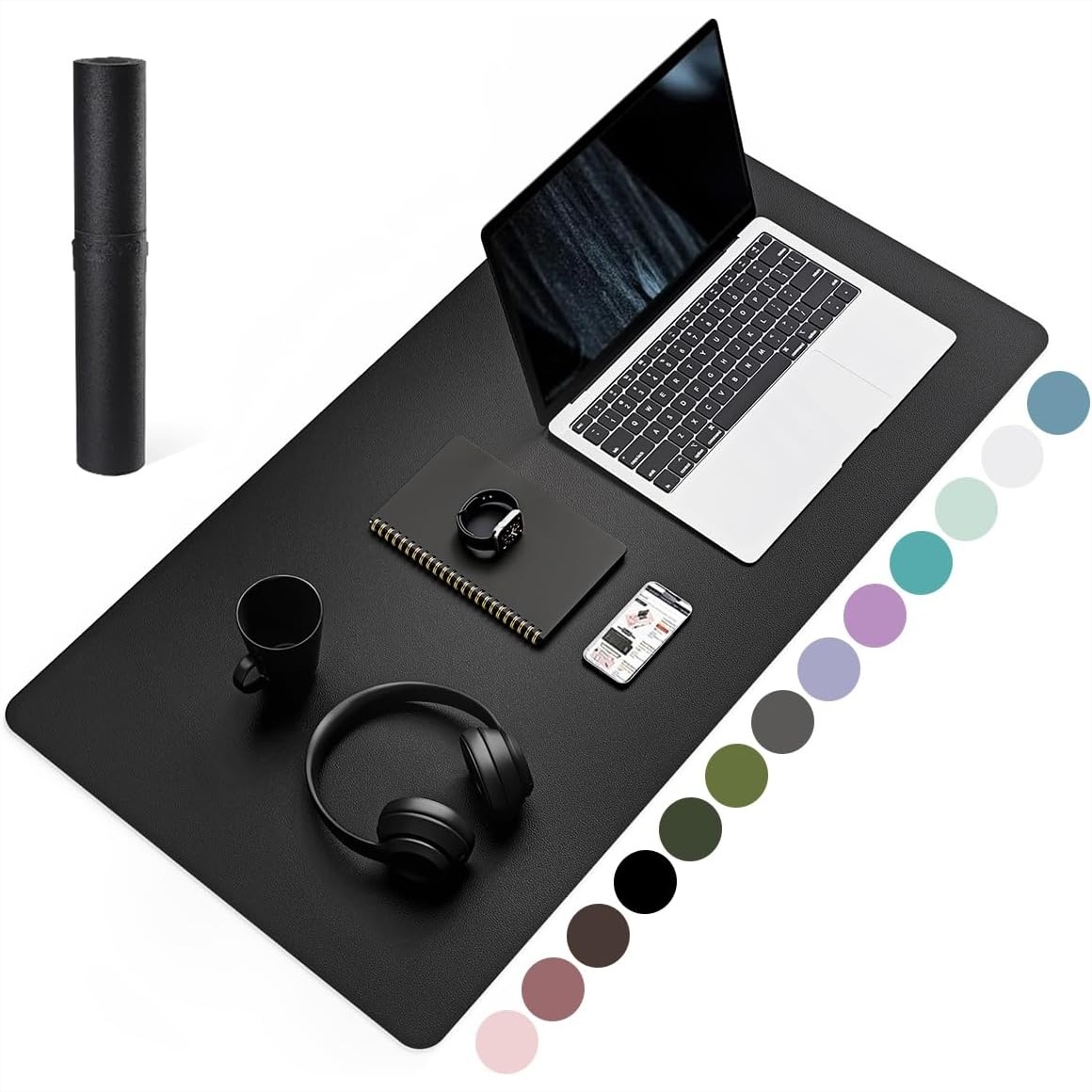 Leatherwork Images - Non-Slip Leather Desk Pad, Waterproof Laptop