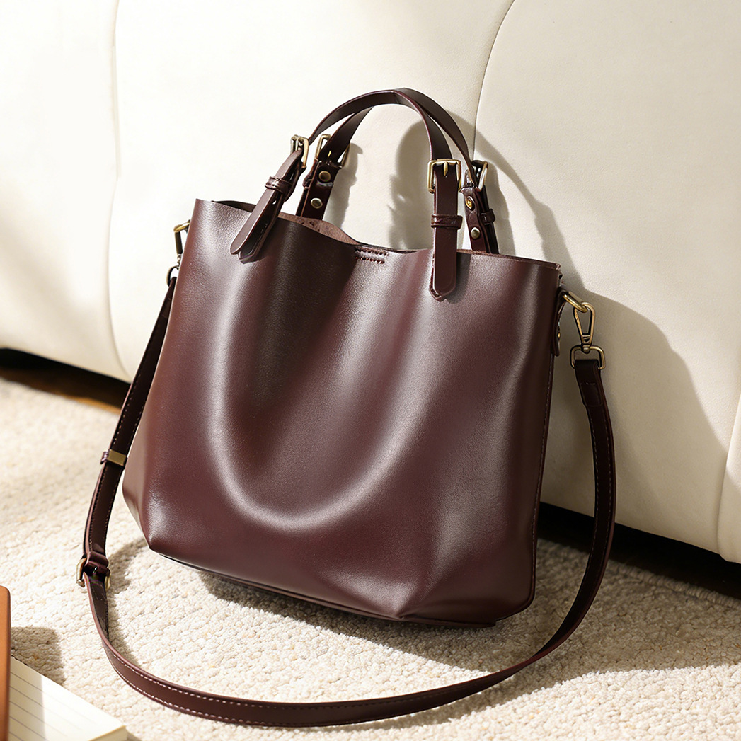 Leather Work Handbags For Women - Women Genuine Leather Shoulder Bag Vintage