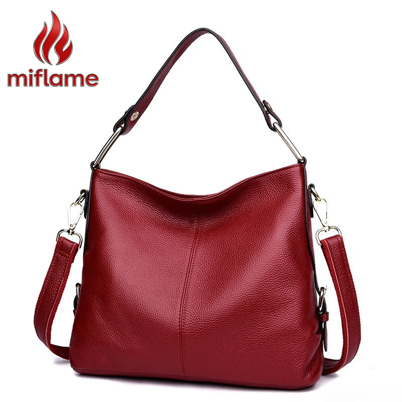 Leatherwork Logo - Women's Genuine Leather Shoulder Tote Bag