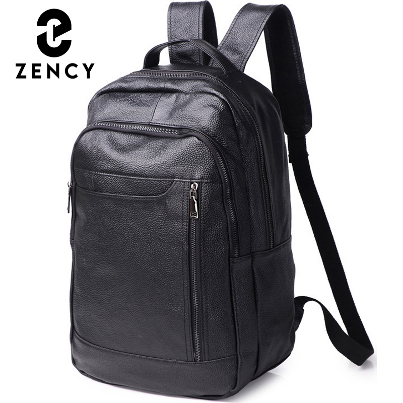 Leather Work Rucksack - Zency Genuine Leather Soft Backpack Large