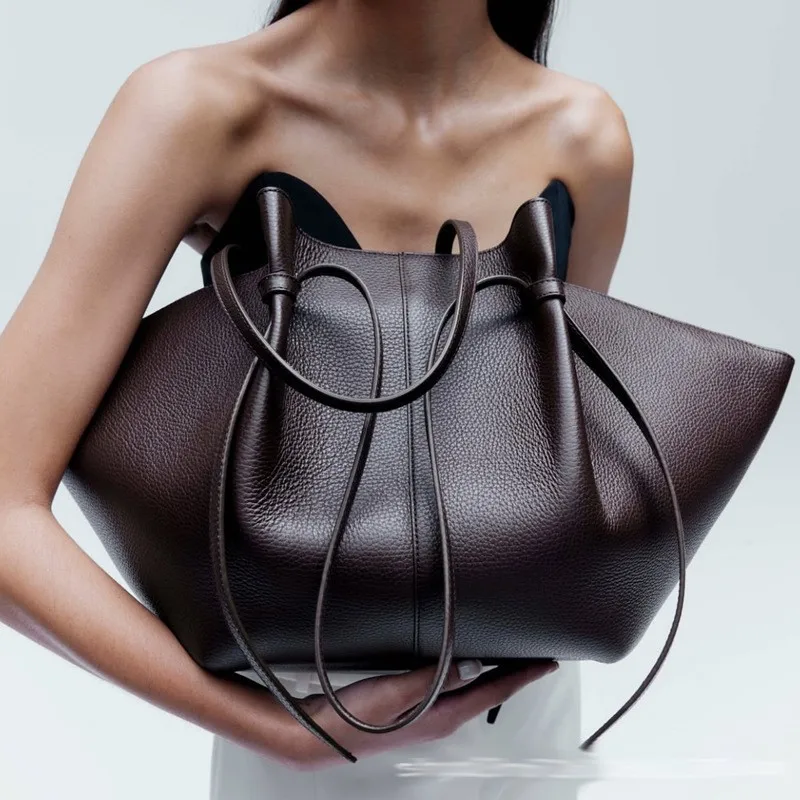 Leather Work Handbags For Women - Women Leather Shoulder Bag Dumpling Purse