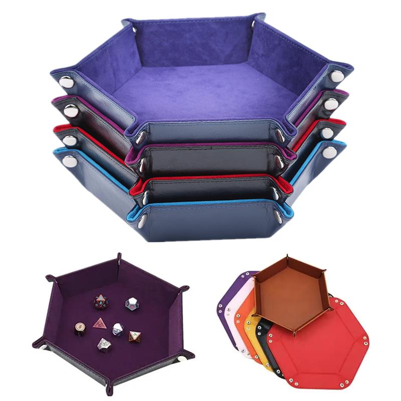 Leatherwork Roller - Rolling Folding Hexagon Dice Game Storage