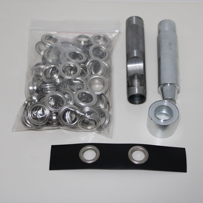 Leatherwork Eyelets - 4mm-14mm 100 Set Silver Eyelet and