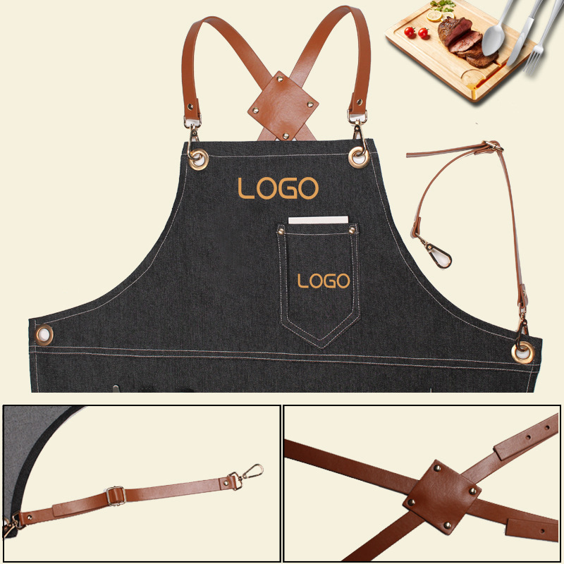 Leatherwork Logo - Floral PU Leather Straps Denim Work