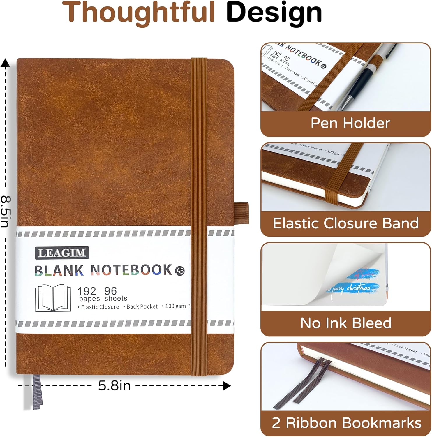 A5 Blank Journal Notebook, 192 - огляд і ціна Leatherwork Images