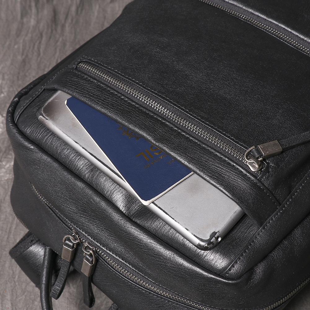 Black Genuine Leather Backpack - огляд і ціна Leather Work Rucksack