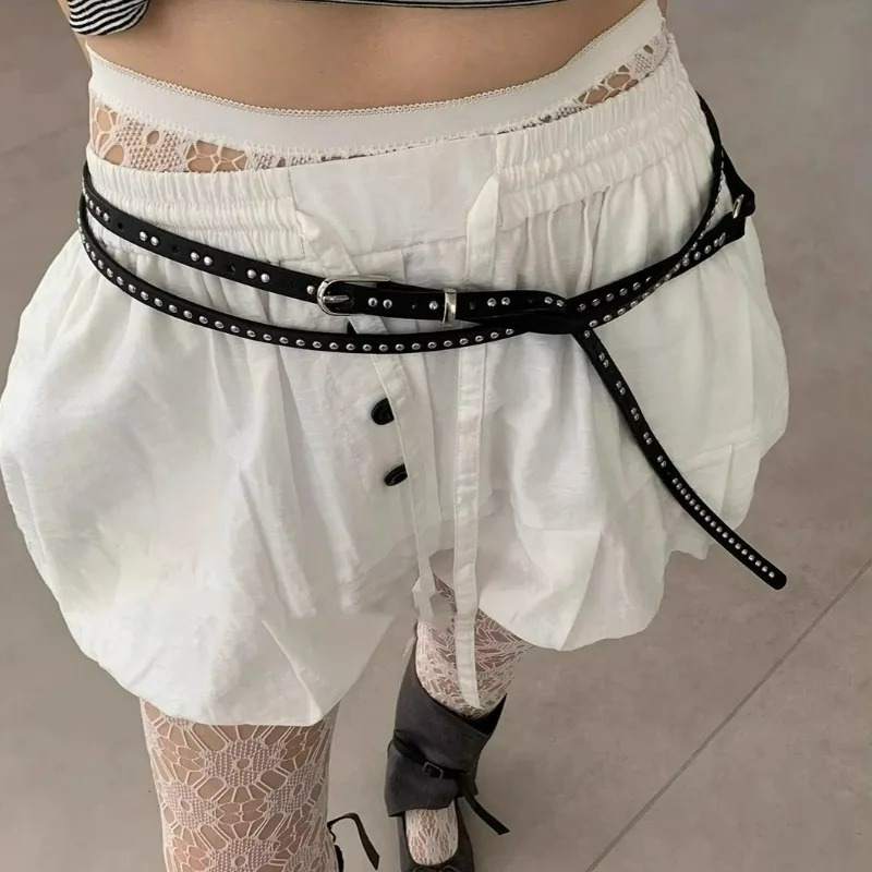 Punk Double Loop Thin Belt Ret - огляд і ціна Leatherwork Eyelets