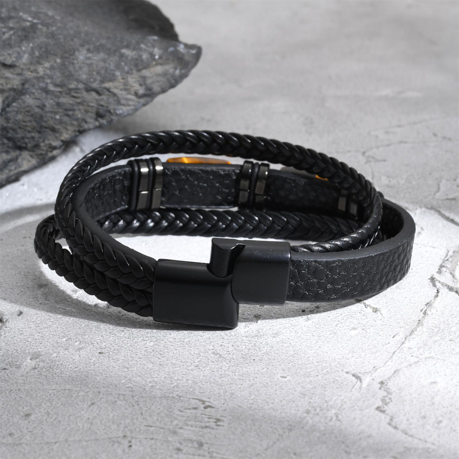 Men Braided Leather Bangle Tig - огляд і ціна Leatherwork Logo