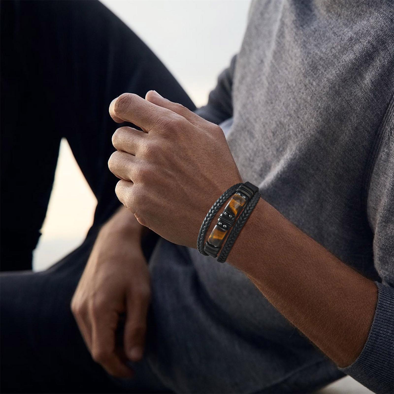 Men Braided Leather Bangle Tig - огляд і ціна Leatherwork Logo