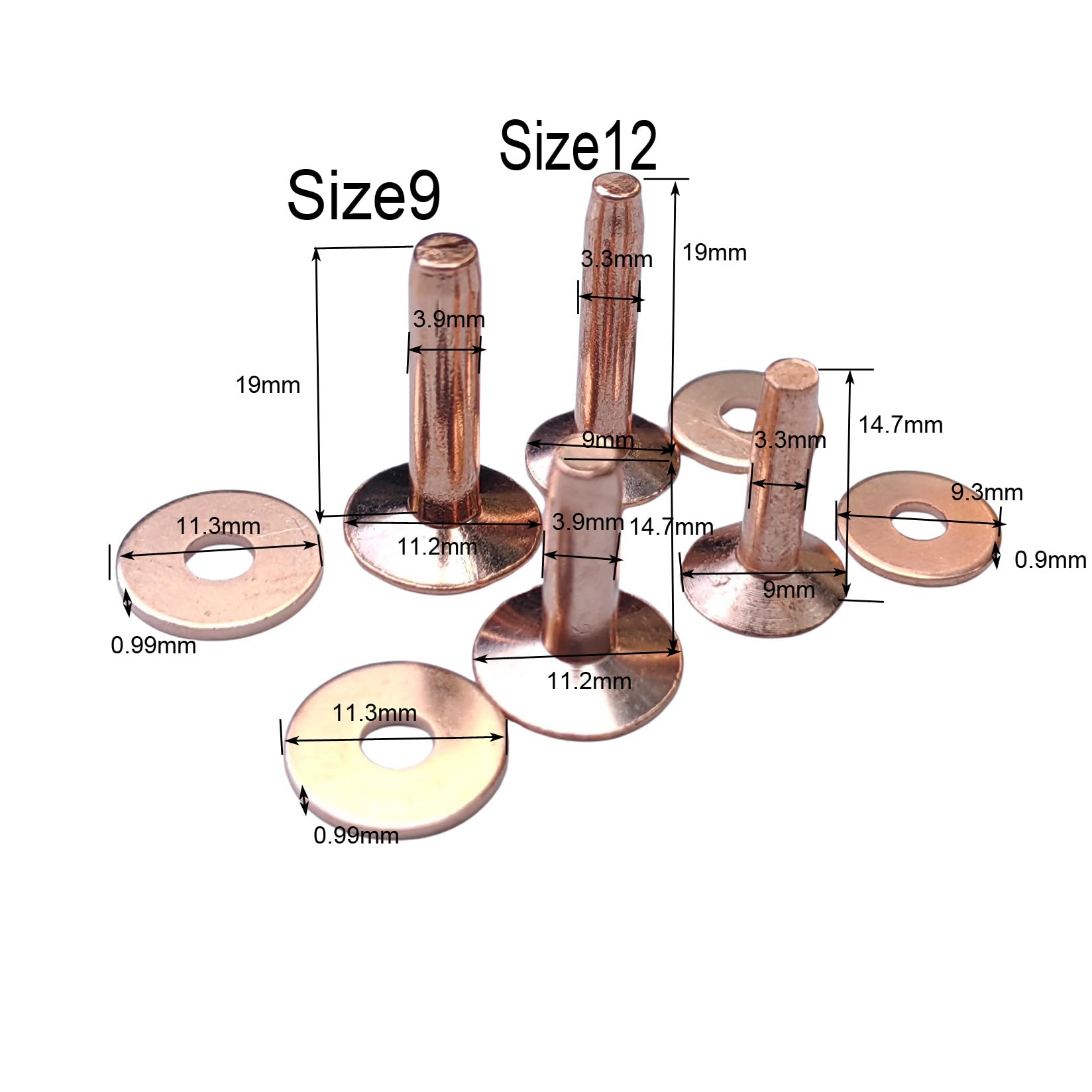Copper Rivets and Burrs  #9 an - огляд і ціна Leatherwork Punching Tool