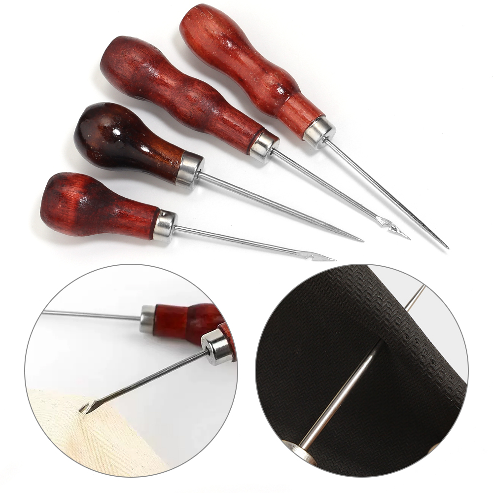 Wooden Handle Awls DIY Leather - огляд і ціна Leatherwork Punching Tool