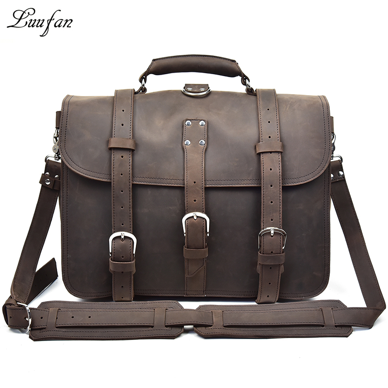 Men Thick Crazy Horse Leather  - огляд і ціна Leather Work Rucksack