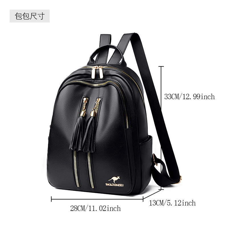 2026 New Fashion Solid Color W - огляд і ціна Leather Work Womens Backpack
