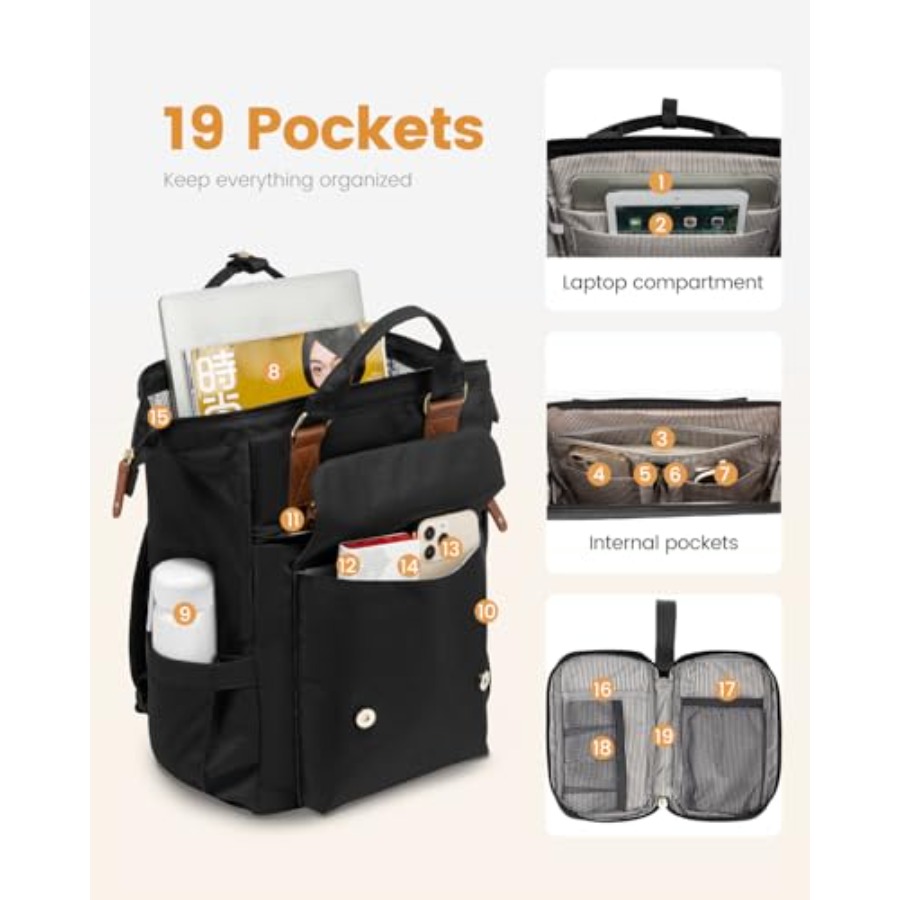 Laptop Backpack for Women, Tea - огляд і ціна Leather Work Womens Backpack