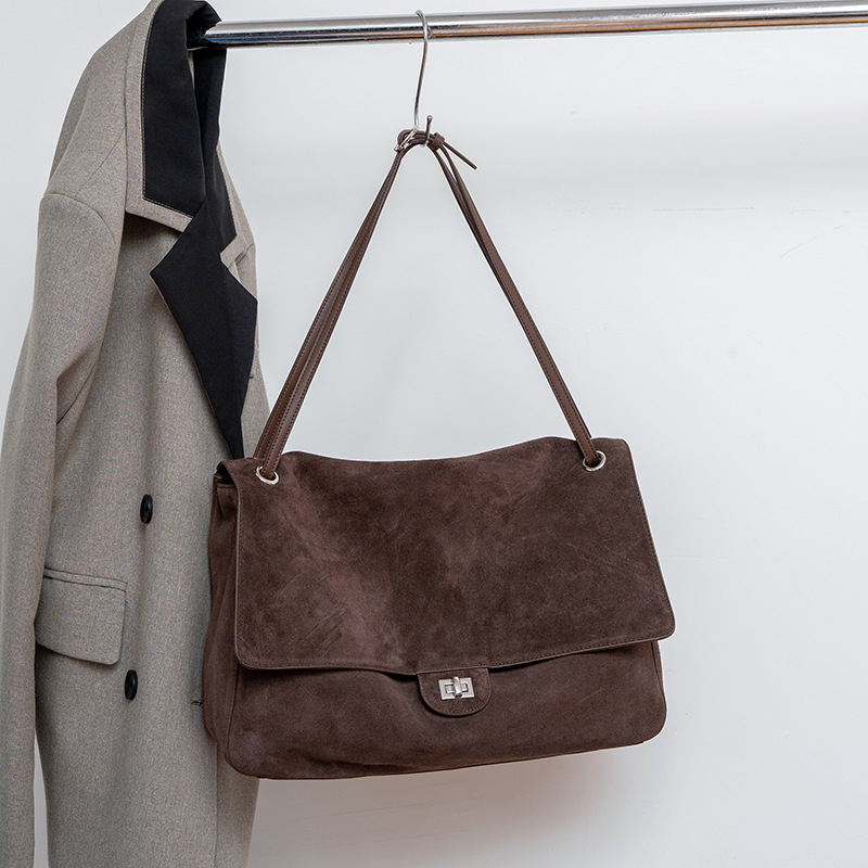 Genuine Suede Leather Underarm - огляд і ціна Leather Work Handbags For Women
