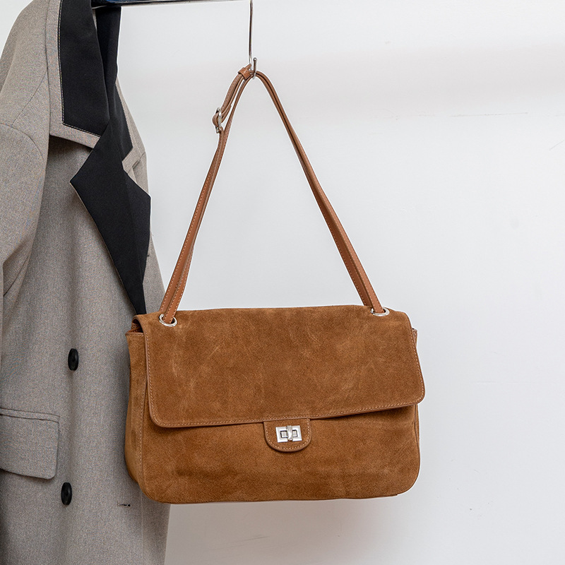 Genuine Suede Leather Underarm - огляд і ціна Leather Work Handbags For Women